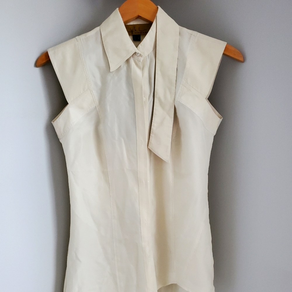 Nicole Miller Sleeveless Top, Backless Detail, P.